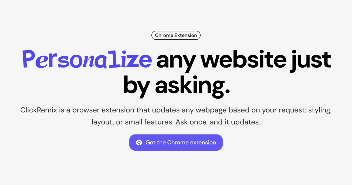 ClickRemix browser extension